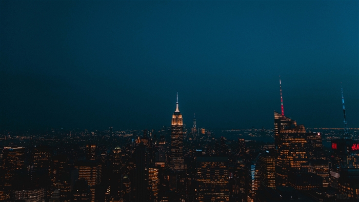 New York City skyline at night 4K