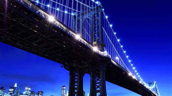Manhattan Bridge at Night, New York City 4K