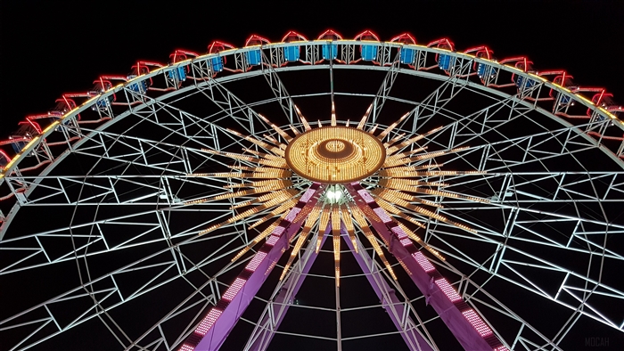 Ferris wheel attraction with backlight 4K