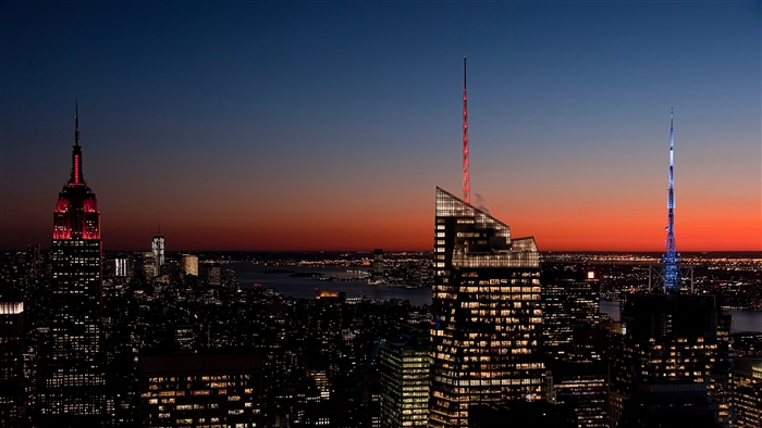 New York City skyscrapers at night 4K