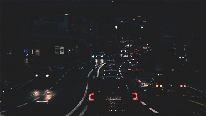 Night city traffic 4K