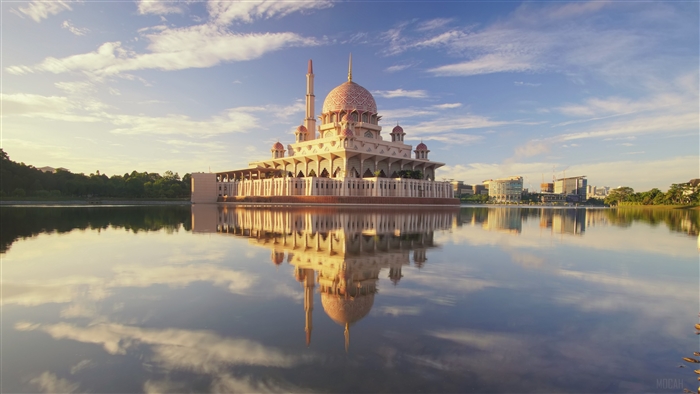 Putra Mosque reflected in water