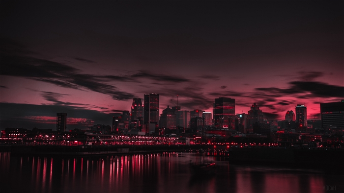 Montreal skyline at night, 4K panorama