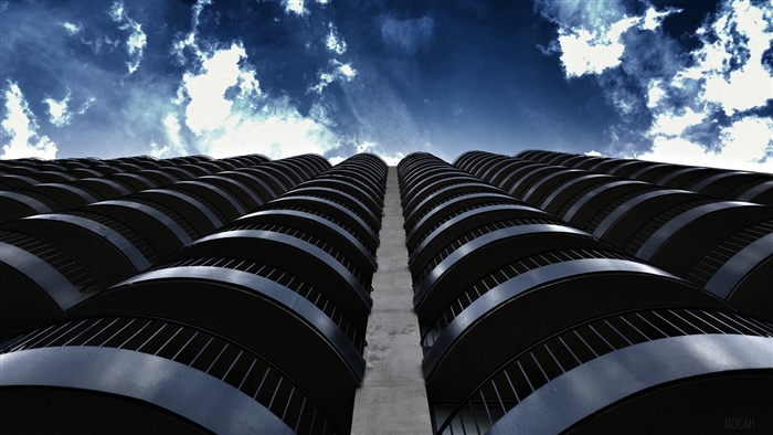 Building facade bottom view 4K