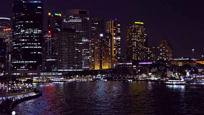 Sydney Australia Skyline at Night 4K