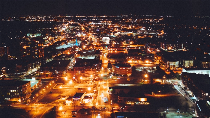 Charlotte at night, United States 4K