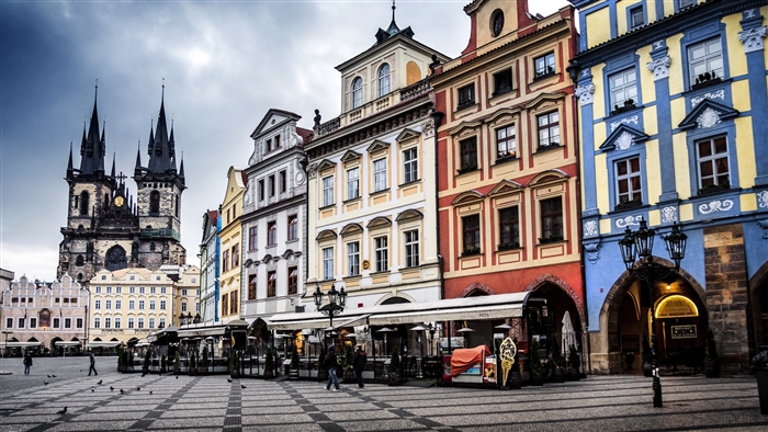 Old Town Square Prague Czech Republic Evening 4K