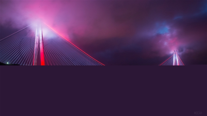 Bridge lighting design at night 4K