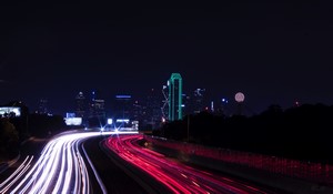 Cityscape with Light Trails at Night 4K