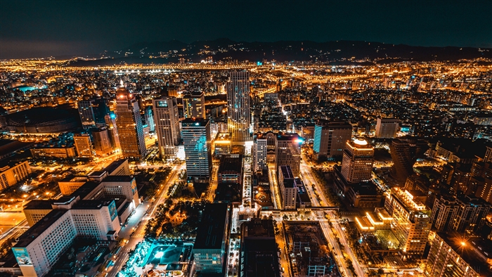 Night cityscape of Taipei, Taiwan 4K
