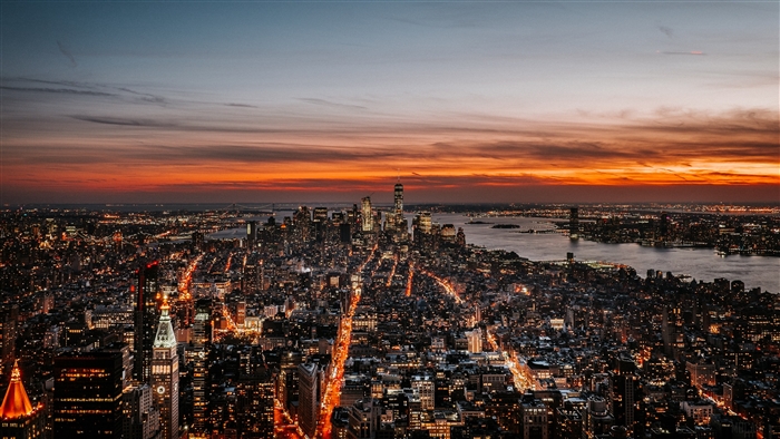 New York City Skyline at Dusk 4K
