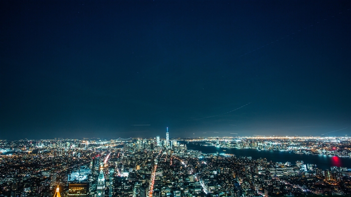 New York City skyline at night 4K
