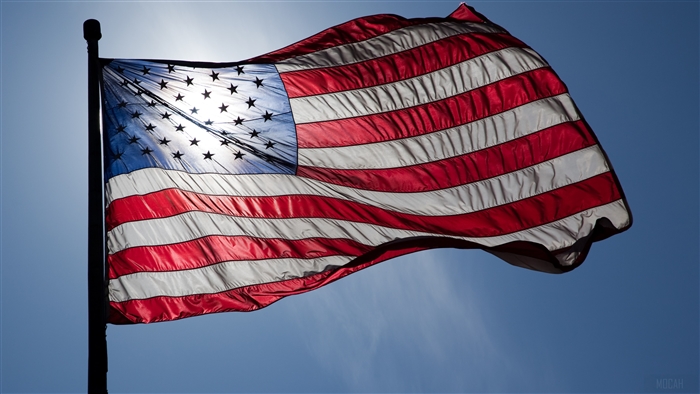 American Flag Waving in the Sun 4K