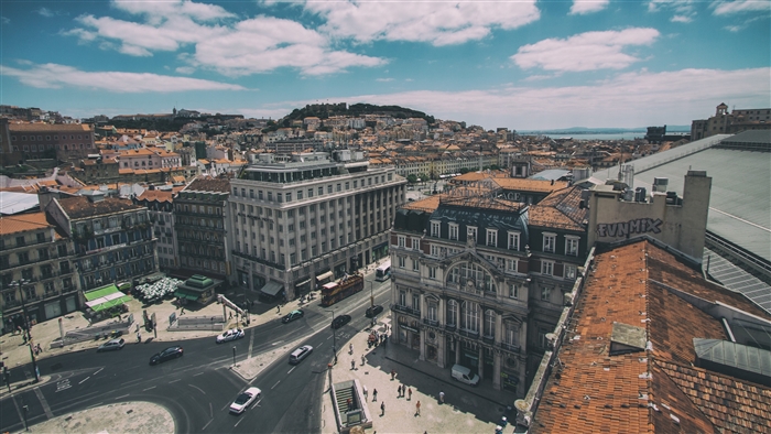 Lisbon, Portugal cityscape from above 4K