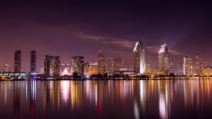 San Diego Skyline at Night 4K