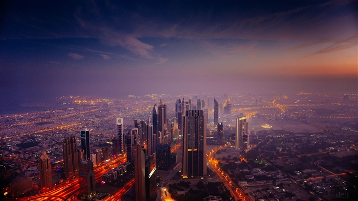 Dubai Cityscape at Sunrise 4K
