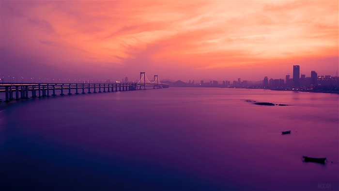 Xinghai Bridge at Sunset