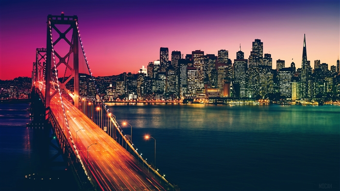 San Francisco Bay Bridge and Cityscape at Dusk 4K