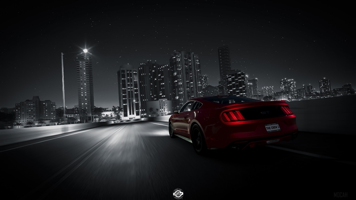 The Crew 2 Ford Mustang at Night