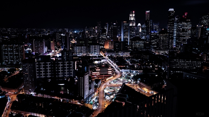 Singapore skyscrapers at night 4K