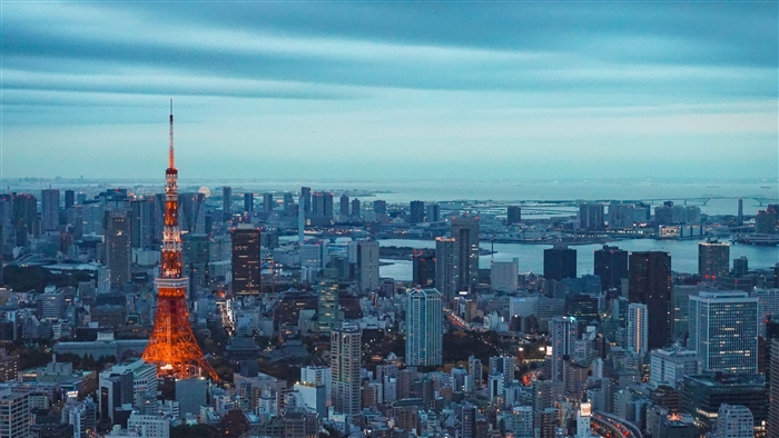 Tokyo Tower cityscape at dusk 4K