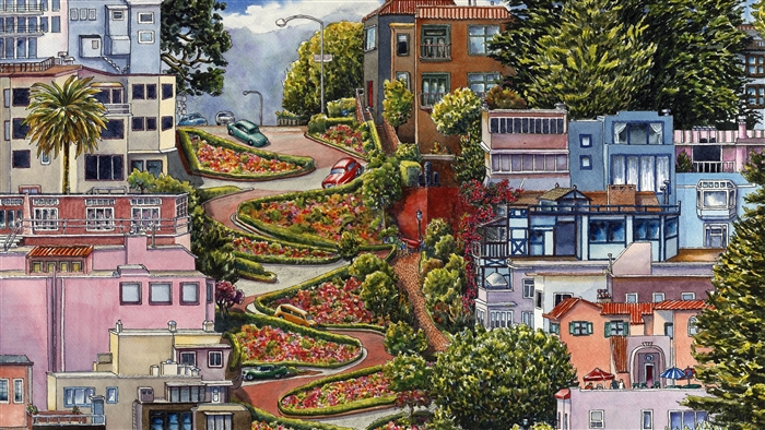 Lombard Street, San Francisco, California Art 4K