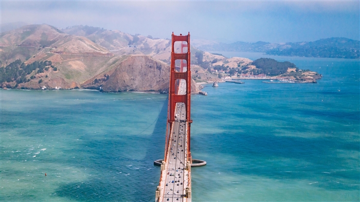 Golden Gate Bridge Aerial View 4K