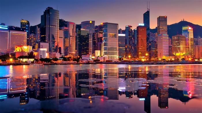 Hong Kong Skyscrapers at Dusk 4K