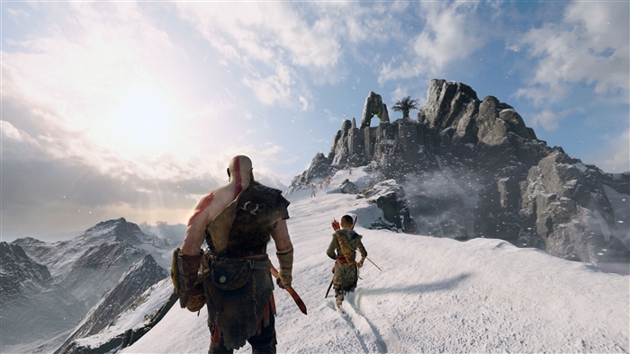 Kratos and Atreus from God of War 4K