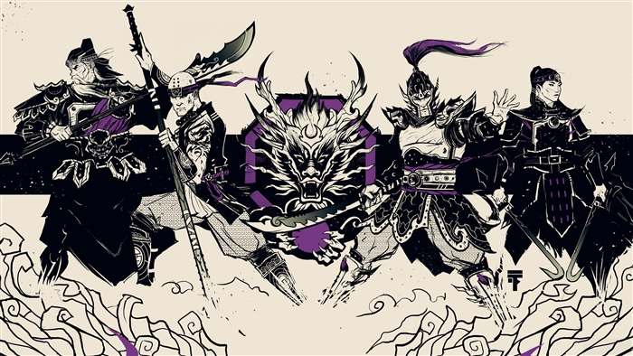 For Honor Marching Fire characters with dragon emblem