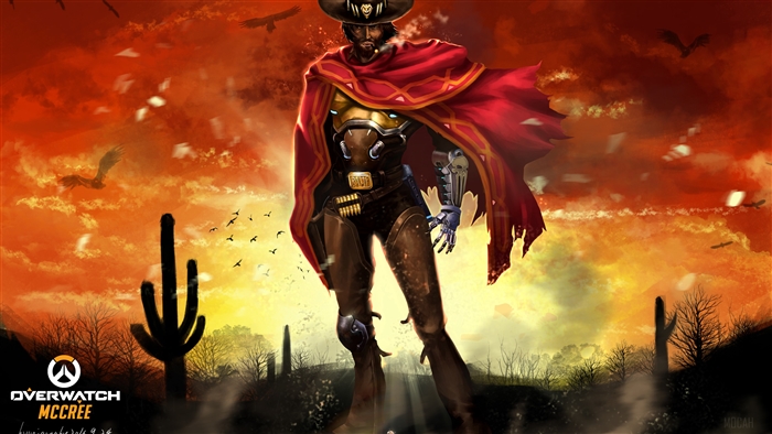 Overwatch McCree in a desert sunset 4K