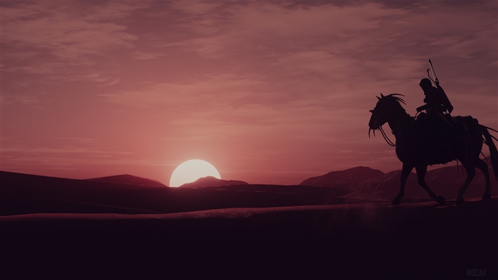 Assassin's Creed Origins desert sunset 4K