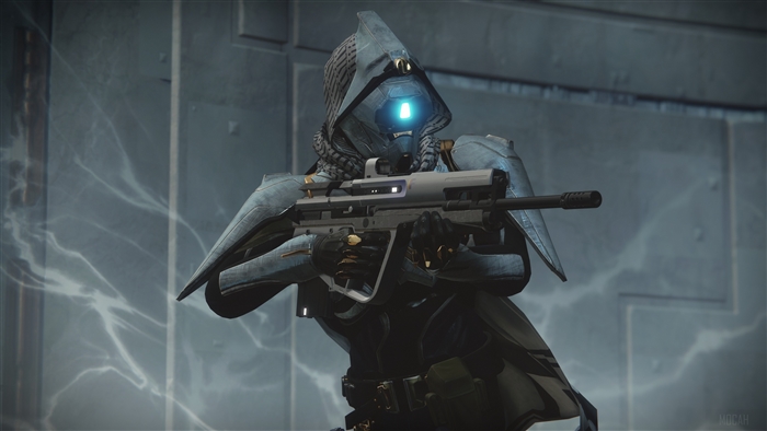 Hunter from Destiny 2 holding a rifle