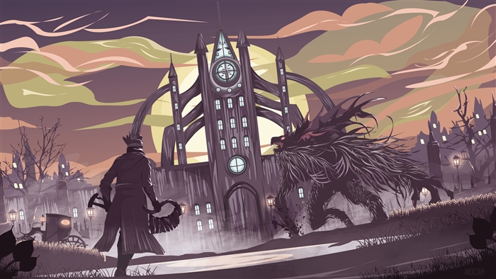 Hunter and Beast in Bloodborne 4K