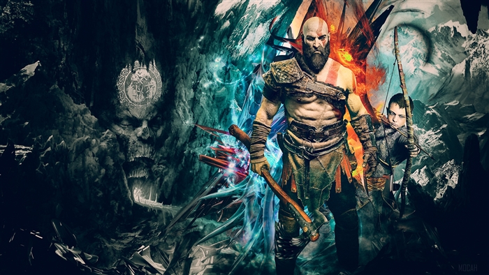 Kratos and Atreus from God of War 4K