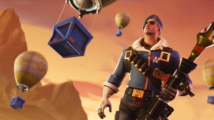 Fortnite Battle Royale character with rocket launcher