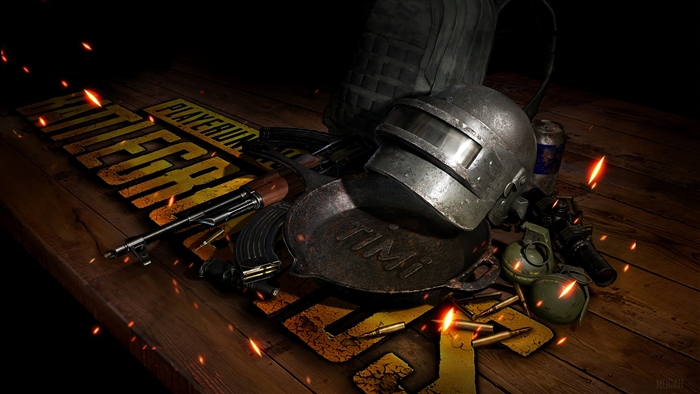 PlayerUnknown's Battlegrounds weapons and helmet 4K