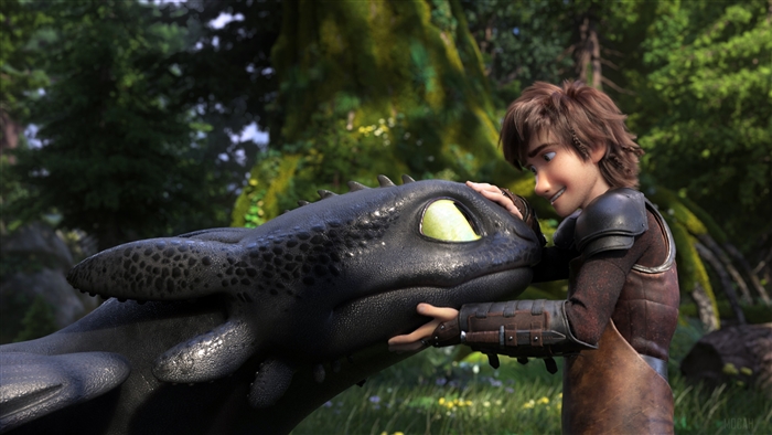 Hiccup and Toothless from How to Train Your Dragon 3 4K