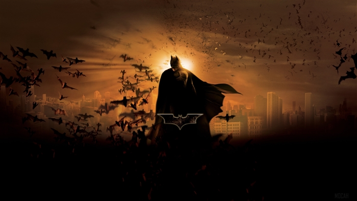 Batman Begins Dark Cityscape with Bats 4K