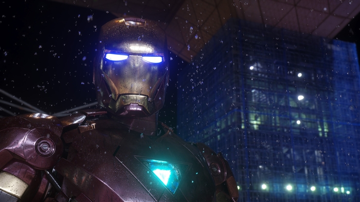 4K Iron Man in the Rain