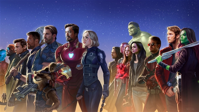 Avengers from Avengers Infinity War 4K