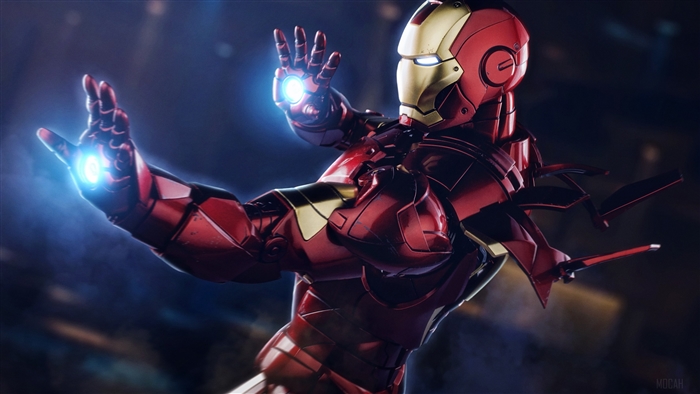 Iron Man in red and gold suit