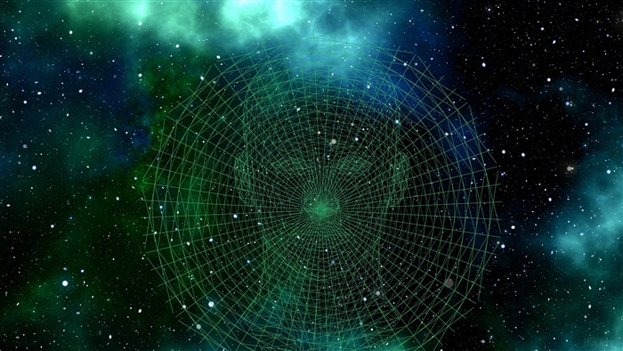 Abstract network face in space 4K