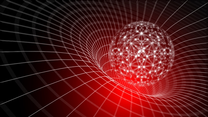 Abstract Network Sphere on Warped Grid 4K