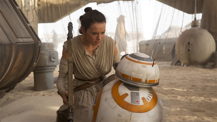 Rey from Star Wars with BB-8 4K