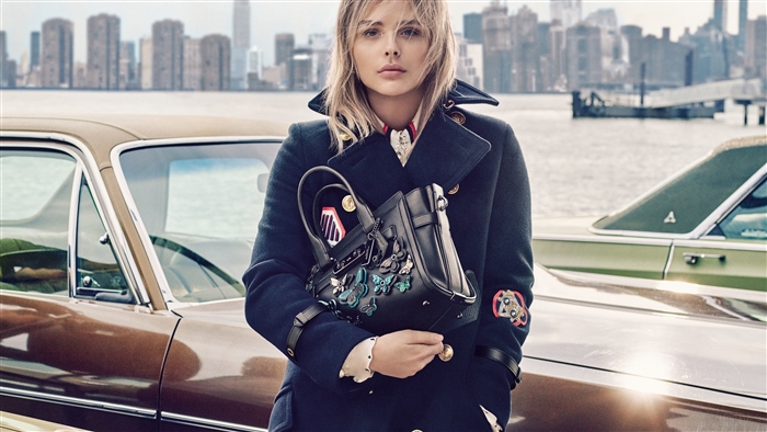 Chloe Grace Moretz with Coach Bag 4K