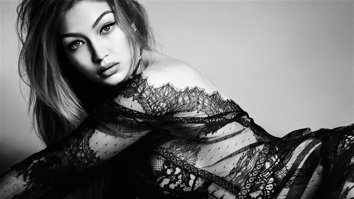 Gigi Hadid in Black Lace 4K
