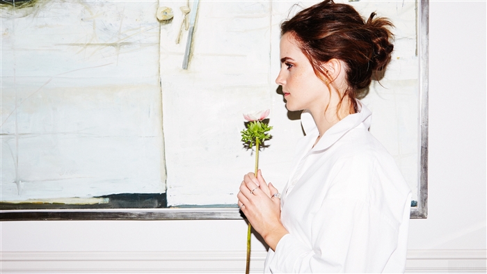 Emma Watson Holding Flower