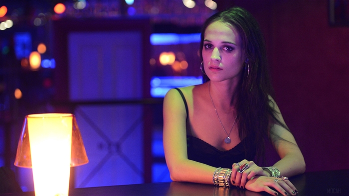 Alicia Vikander in a bar