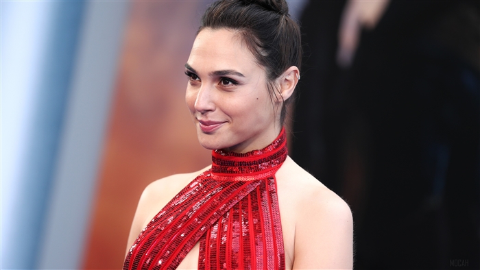 Gal Gadot in a red sequined dress